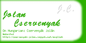 jolan cservenyak business card